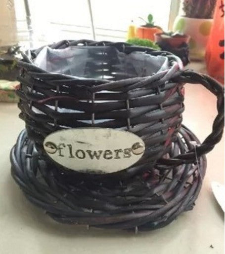 Willow Platter Round Flowerpot Gardening